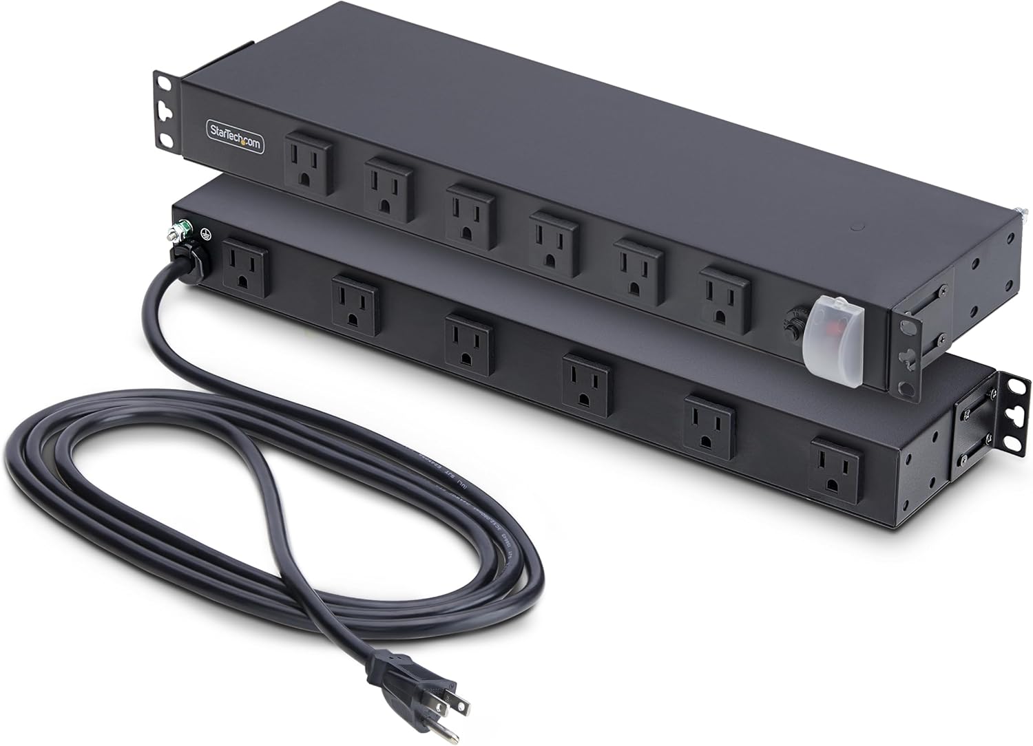 StarTech.com 12-Outlet Rackmount PDU, 1U Server Power Strip, Wide-Spaced Right-Angle Ports, Mounted Power Distribution Unit