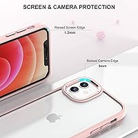 Vista 3 de ULAK Funda transparente para iPhone 12/iPhone 12 Pro, híbrida protectora delgada, transparente, antiarañazos, absorción de golpes, funda protectora