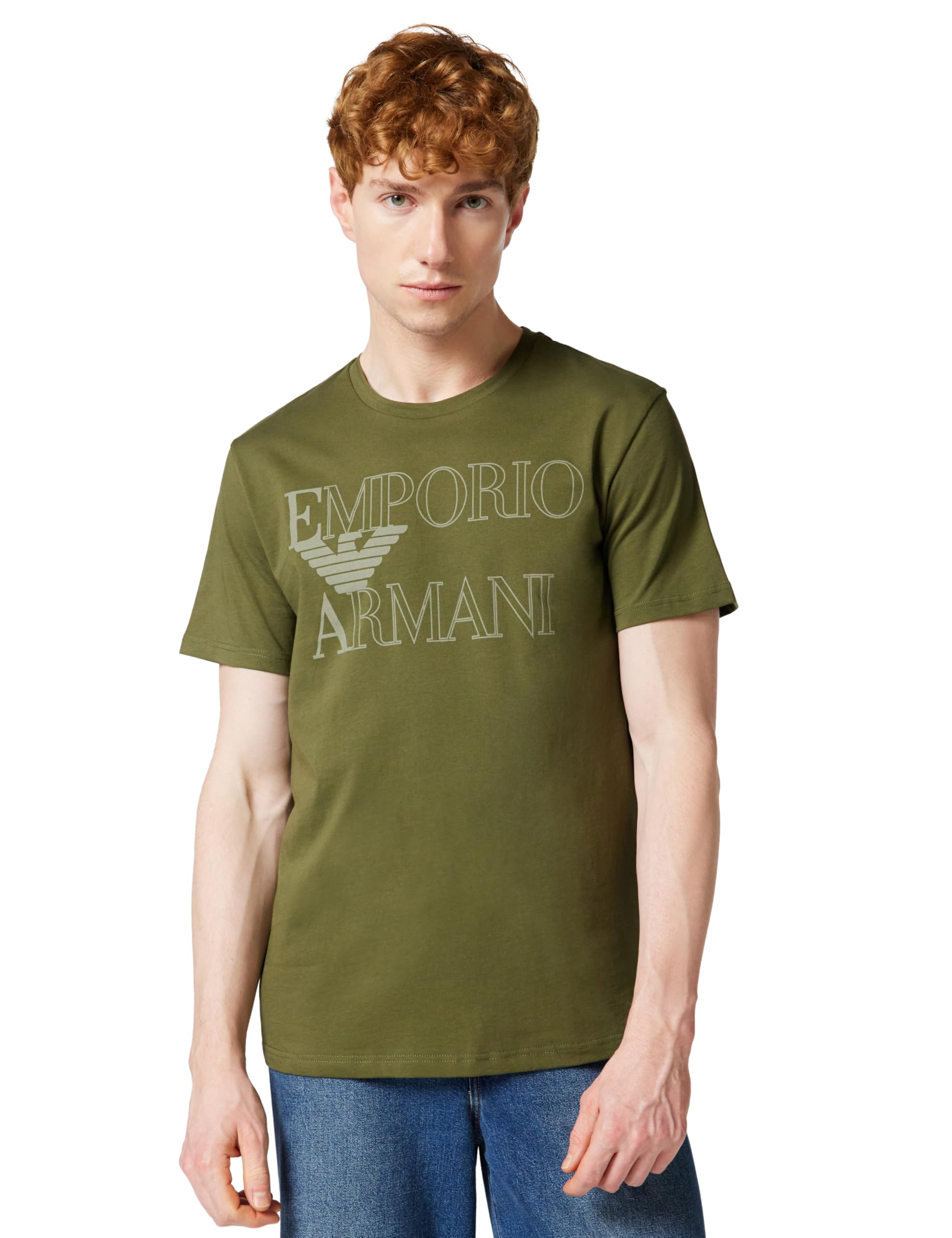 Men's Bold Logo Crew Neck T-Shirt Green XXL