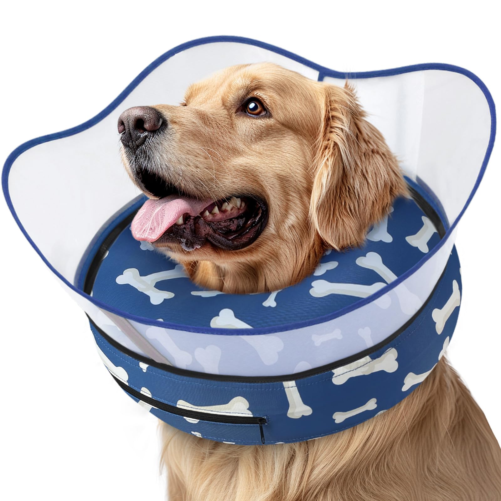 Supet Raised Inflatable Dog Cone Collar to Stop Licking, Soft Dog Cone Alternative After Surgery, Pet Neck Donut Collar for Small Medium Large Dogs
