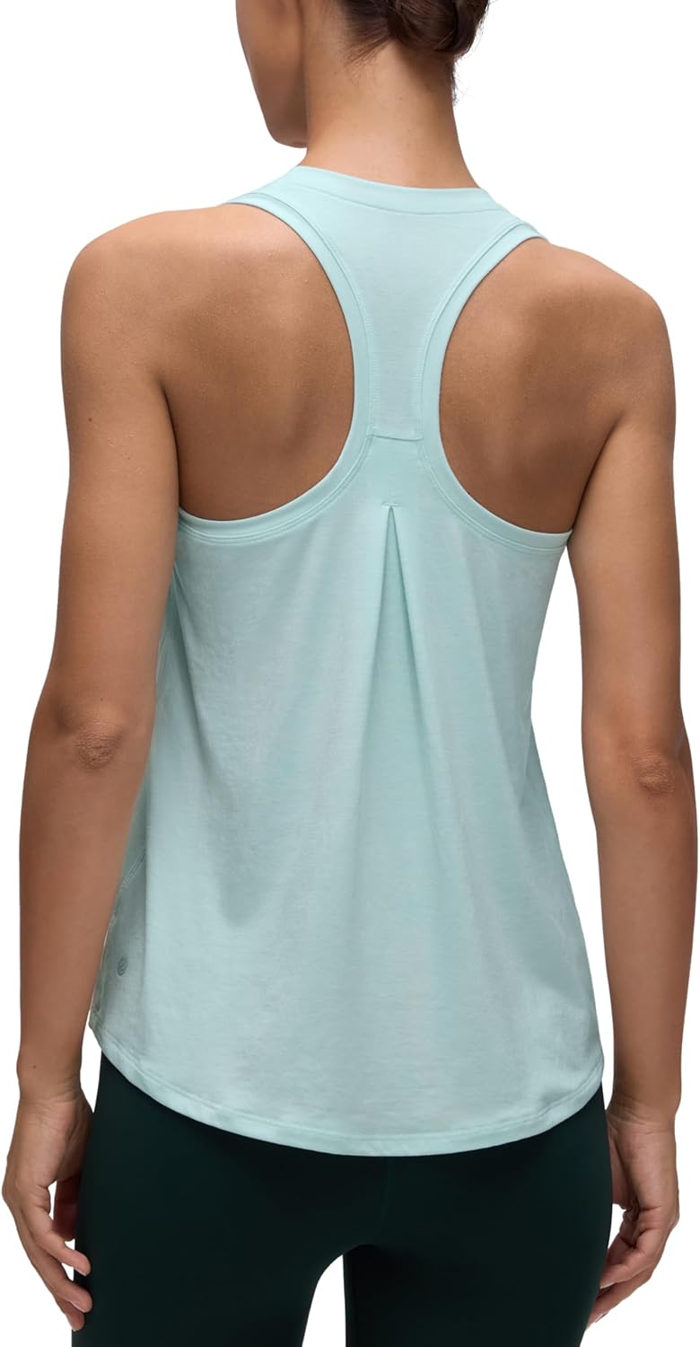 CRZ YOGA Womens Racerback Yoga Tank Tops High Crewneck Soft Casual Workout Sleeveless Flowy Shirts
