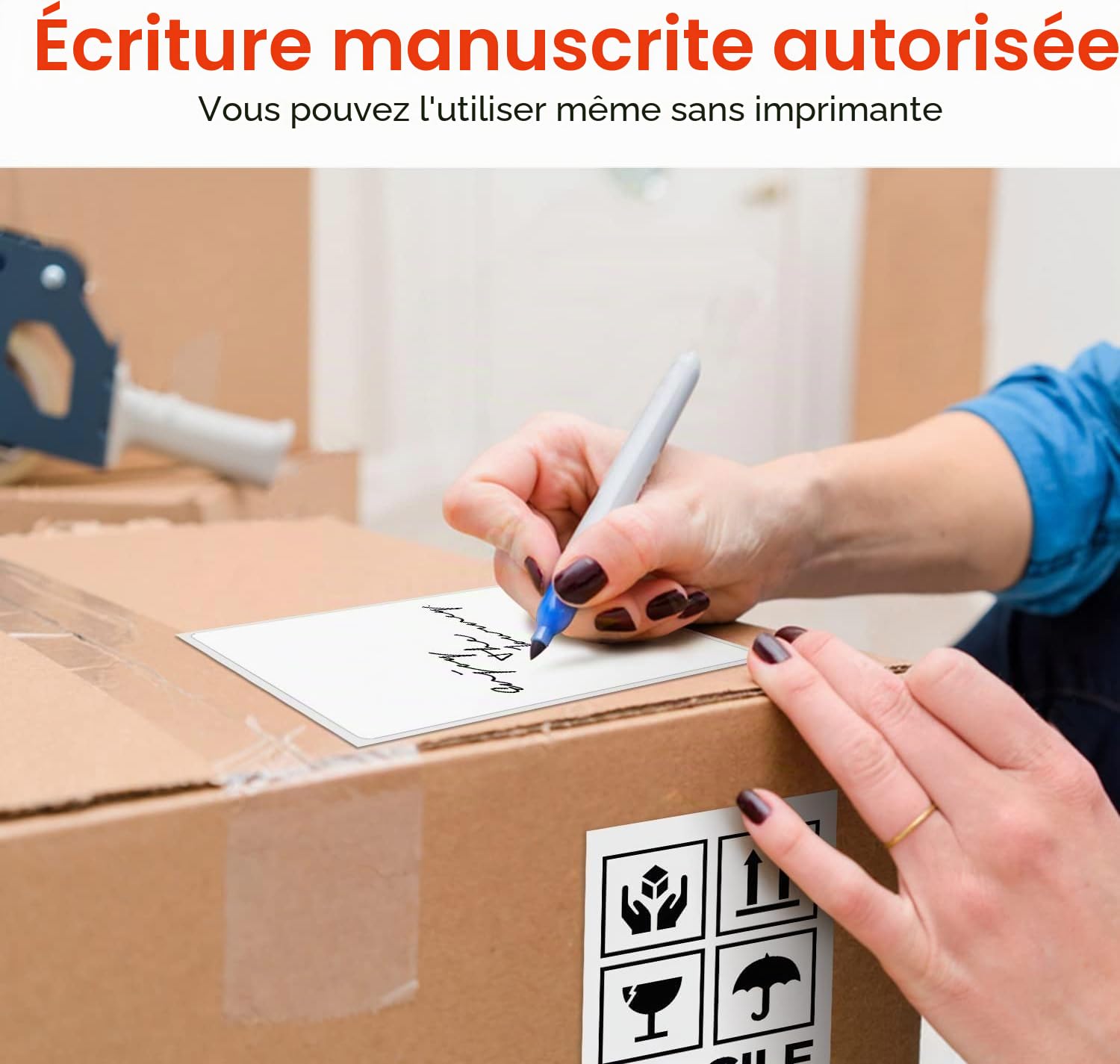 MUNBYN Etiquette Thermique 500Pack Étiquettes d'expédition Thermiques 4XL - Etiquettes Autocollantes 10 x 15 cm, Résistant aux rayures, à l'eau, à la saleté, à la poussière et à la graisse, Blanc