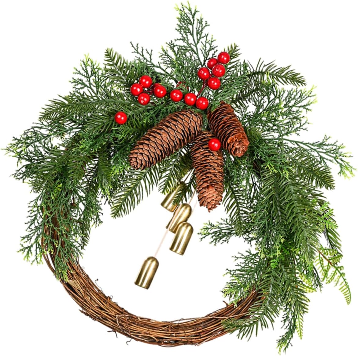 Wall Simulated Berries Bell Garland for Christmas Decor Wreath Bells for Holiday Home Decoration and Rustic Weddings
