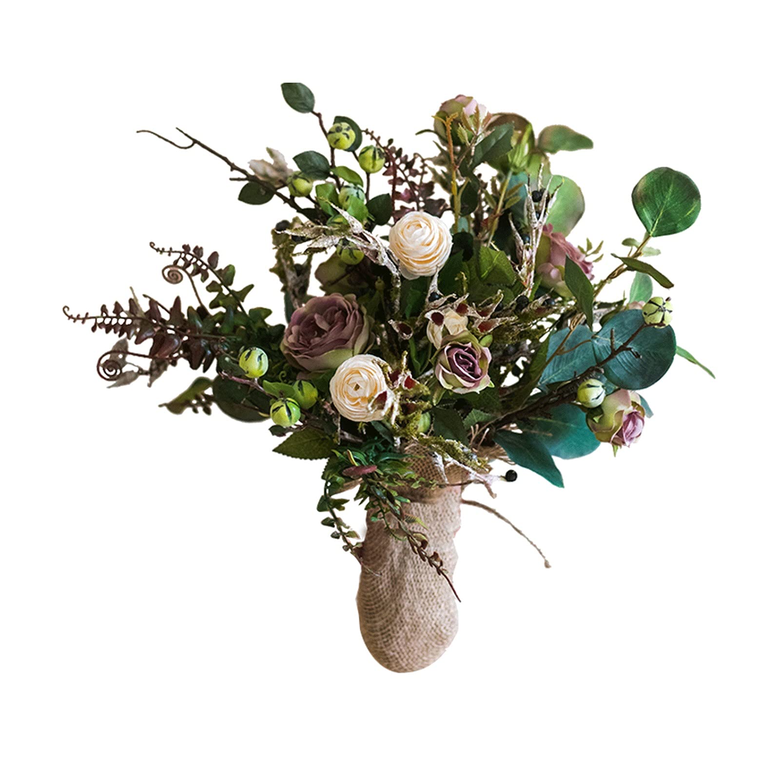 HJRegaFimu Artificial Flowers Indoor 17.72inch Silk Bridal Bouquets Wedding Romantic Bouquet Used For Valentine's Day Confession Party Church(no Vase) In Vase Interesting