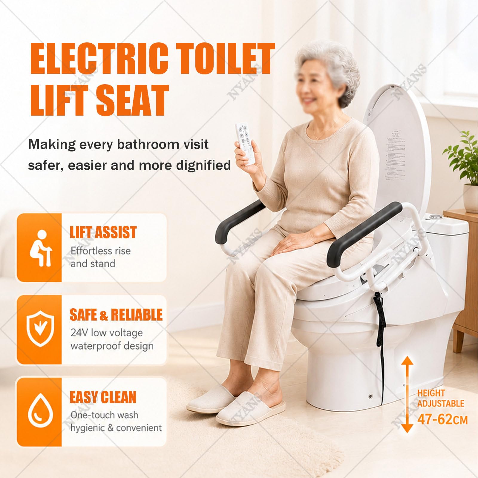 NYANS Sollevatore Elettrico per WC per Anziani