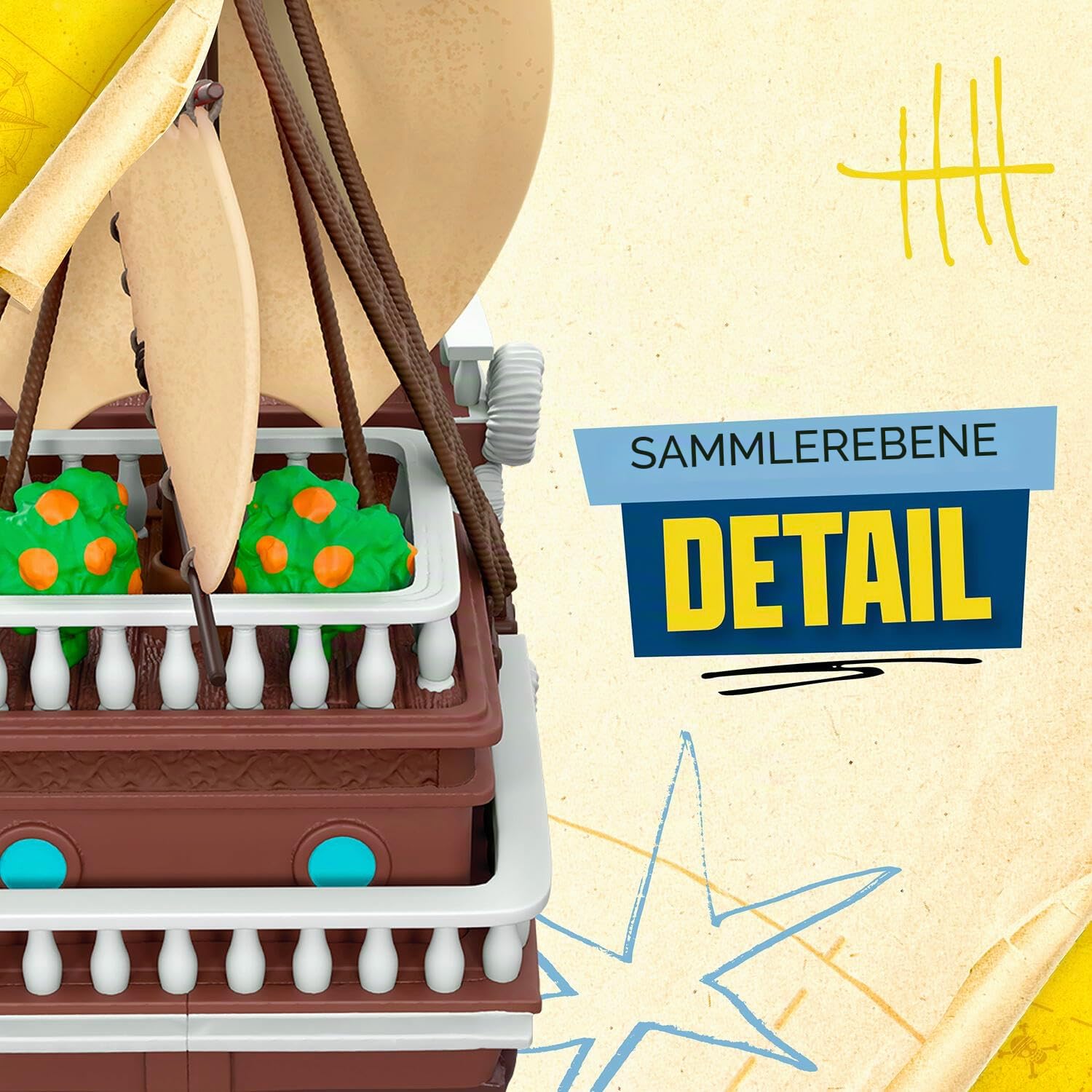 One Piece Deluxe-Sammlerschiff Flying Lamb, 24,13 cm, detailgenaues Design zum Spielen und Präsentieren, enthält Exklusive Ruffy-Actionfigur