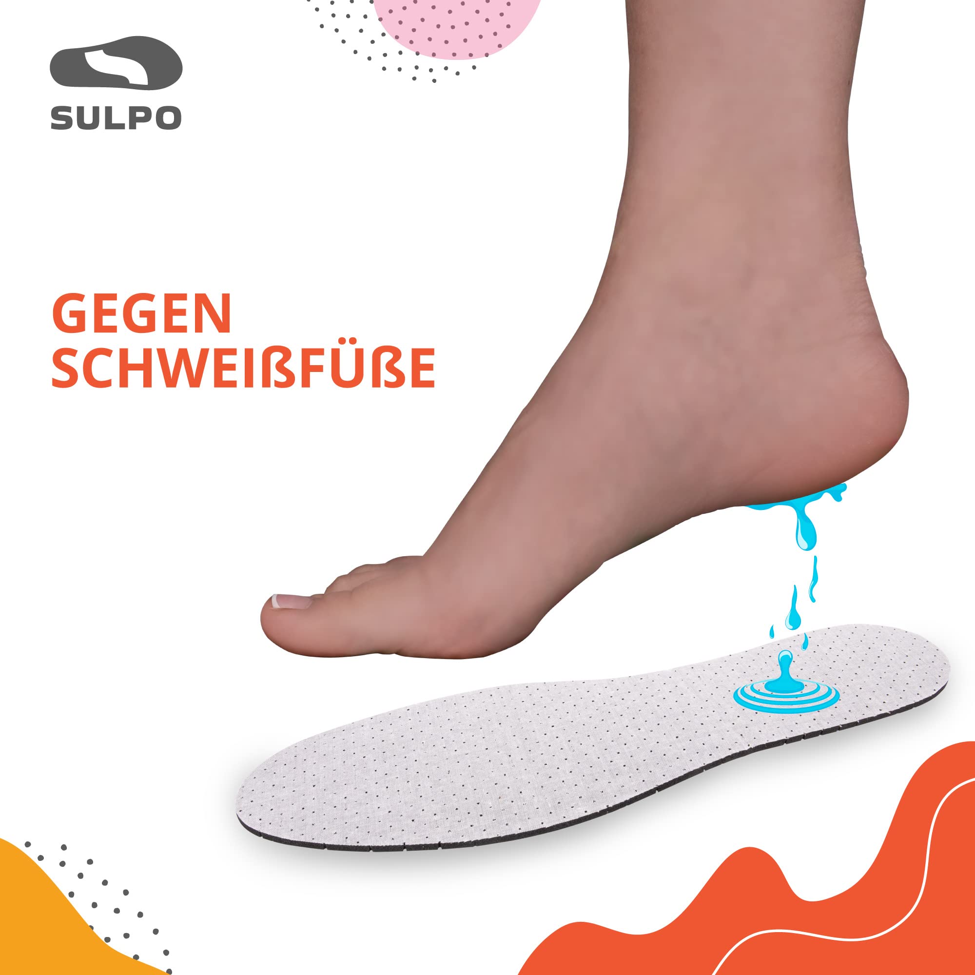 SULPO 8 Paar Aktivkohle Einlegesohlen gegen Schweissfüsse - für frische Schuhe und Füße - komfortable Schuheinlagen - leicht und handwaschbar - Einlagen zum Zuschneiden