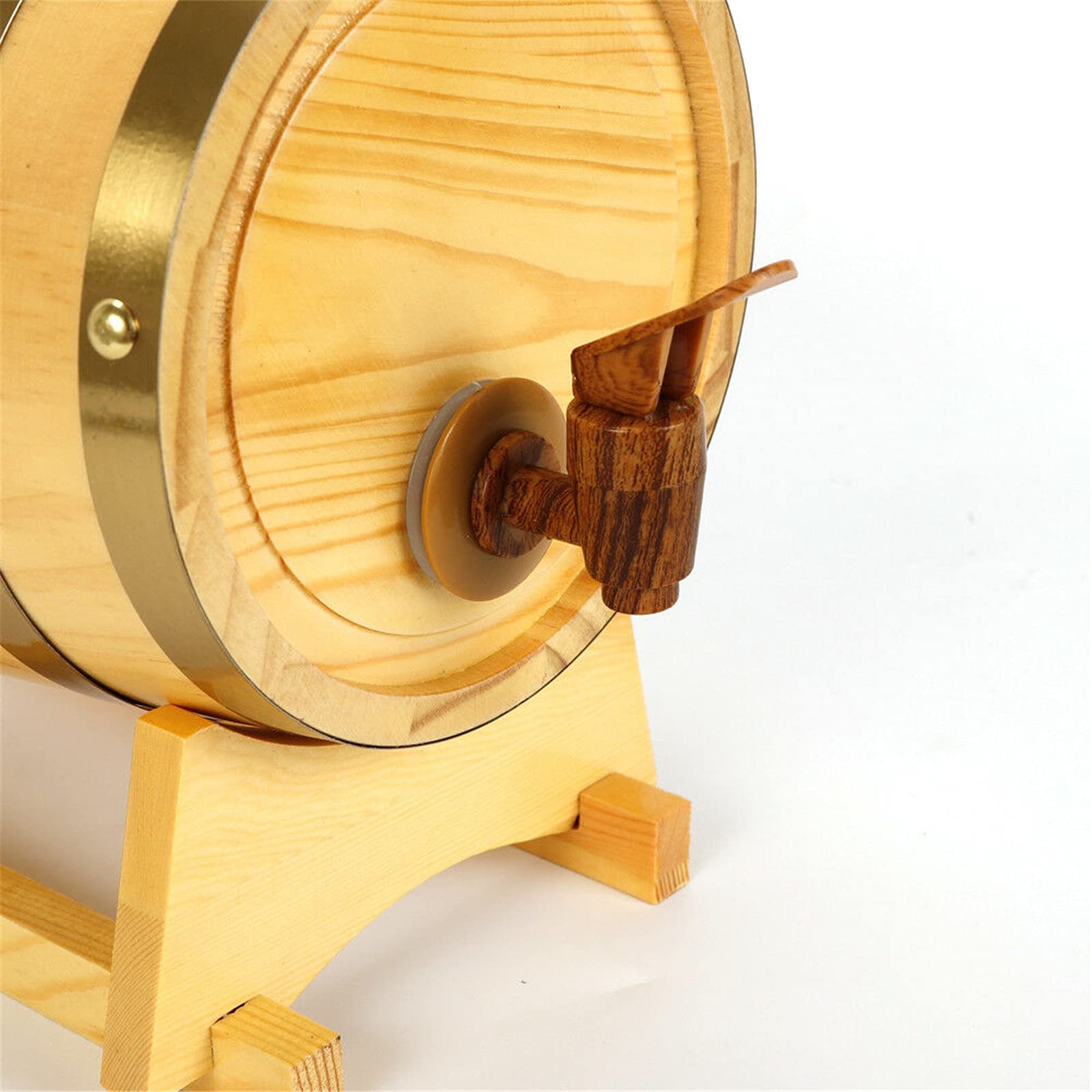 Futchoy 5L Kiefer Holzfass Wein Spirituosen Fass Port Schnaps Holz Weinfässer Mit Ständer Sterilem Aluminiumfolien-Liner, Einfach Zu Dosierender Holzhahn Kiefernholz