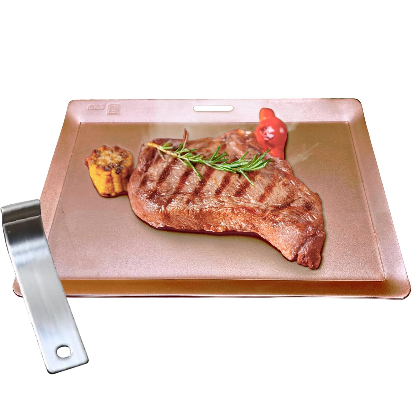 仏パリのプロ専用 銅製と鉄42cm5点組 BBQ 実用可キャンプ男の料理 仏