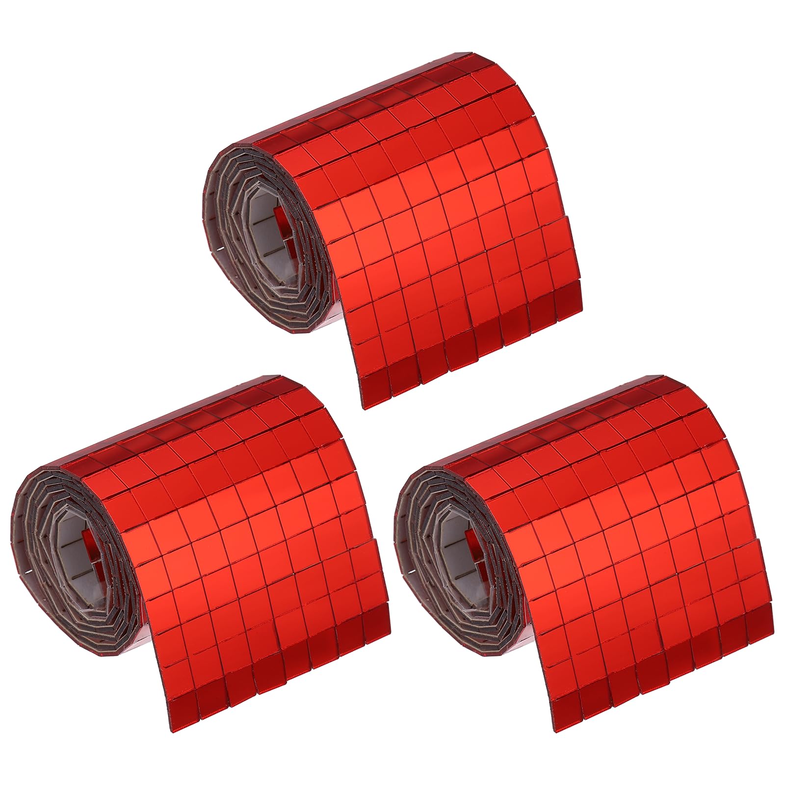 sourcing map 2880 Pcs Mirror Mosaic Tiles 5 x 5 mm Square Acrylic Self-Adhesive Disco Ball Mirror Tiles Sticker for DIY Craft Decoration Art Collage Card Making, Red