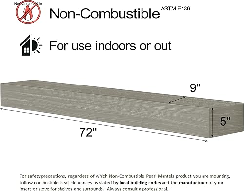 Vista 29 de Pearl Mantels ARYB60NCW - Estantería de mantel no combustible, color blanco, 60 pulgadas de largo x 9 pulgadas de profundidad x 5 pulgadas de alto