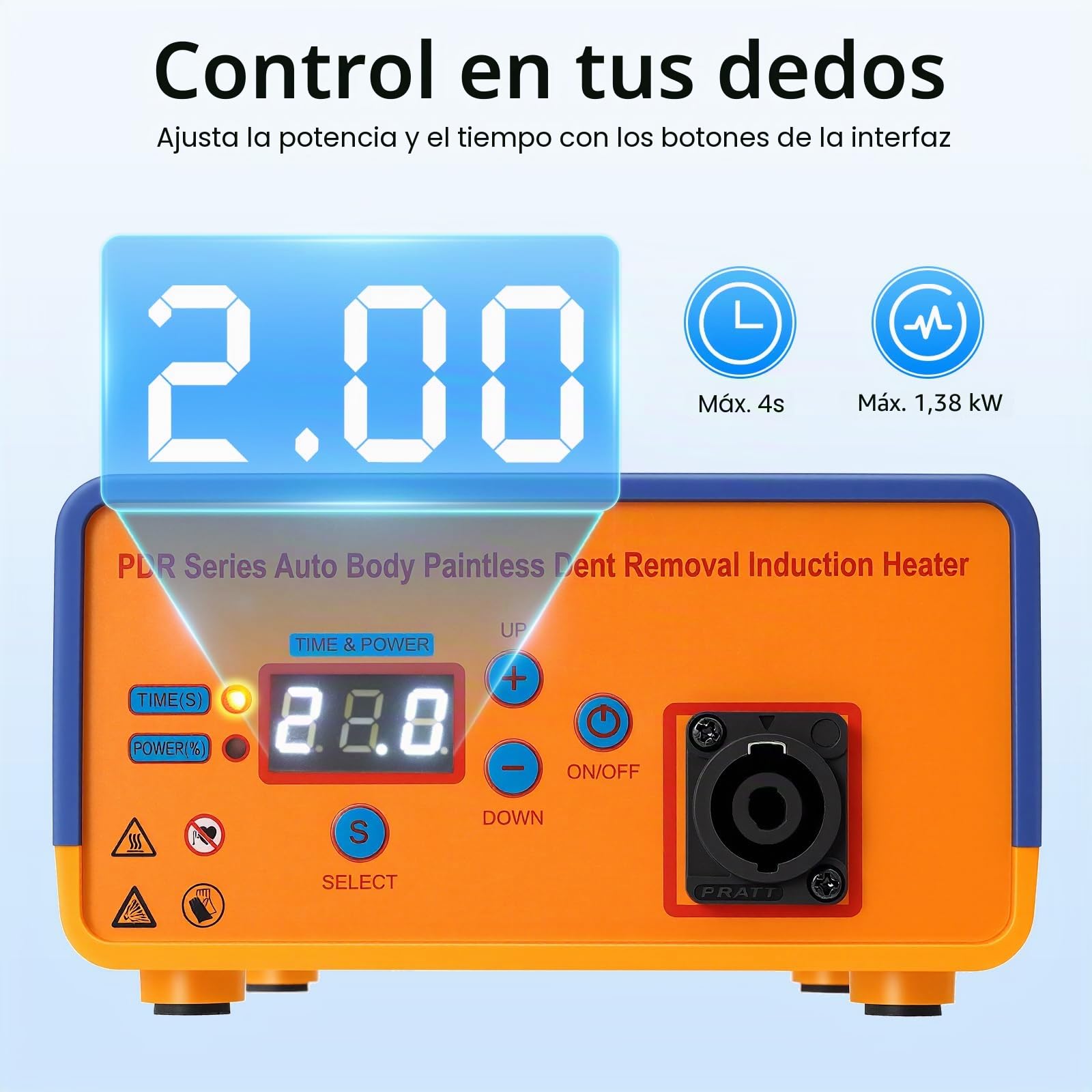Aparato de reparación de abolladuras para coche, electromagnético, calentador de inducción, 1380 W, 220 V, juego de reparación de abolladuras por inducción