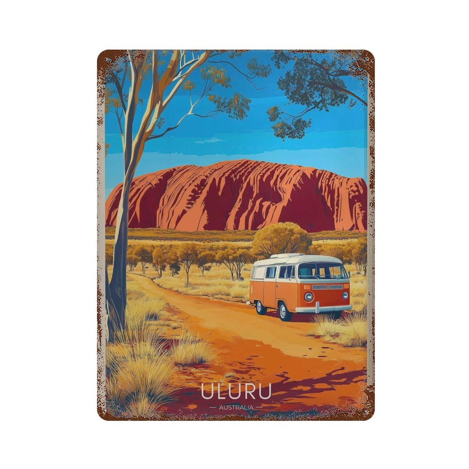 xiaoxiaoshen Uluru Travel Ayers Rock Australia (2) Wall Decor Art Metal Tin Poster Modern Home Decor Art Home Bar Shop Decorations Vintage Sign 40x30cm