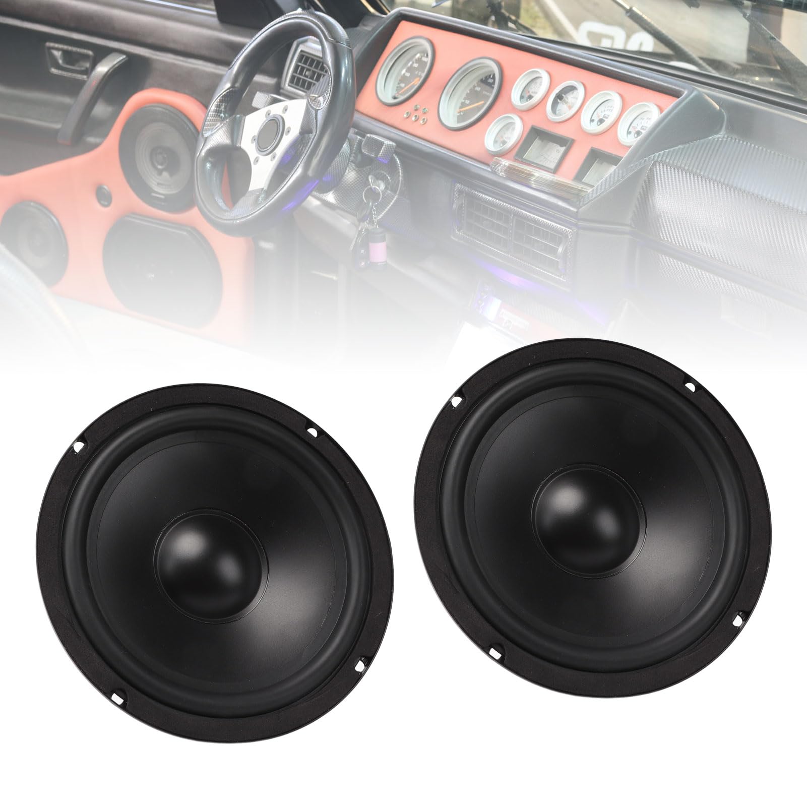 Kit de Haut-parleurs de Voiture de 6,5 Pouces, Haut-Parleur Tweeter Stéréo de Voiture, Installation Facile avec Croisement de Woofer pour
