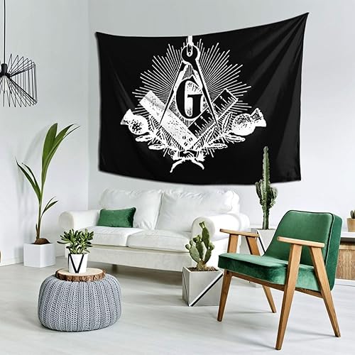 Miniatura 2 de Kkaingg Masonic compass square Tapestry Wall Hanging Tapestry Wall Tapestry for Bedroom Aesthetic Tapestry Hippie Tapestry 80 x 60 in