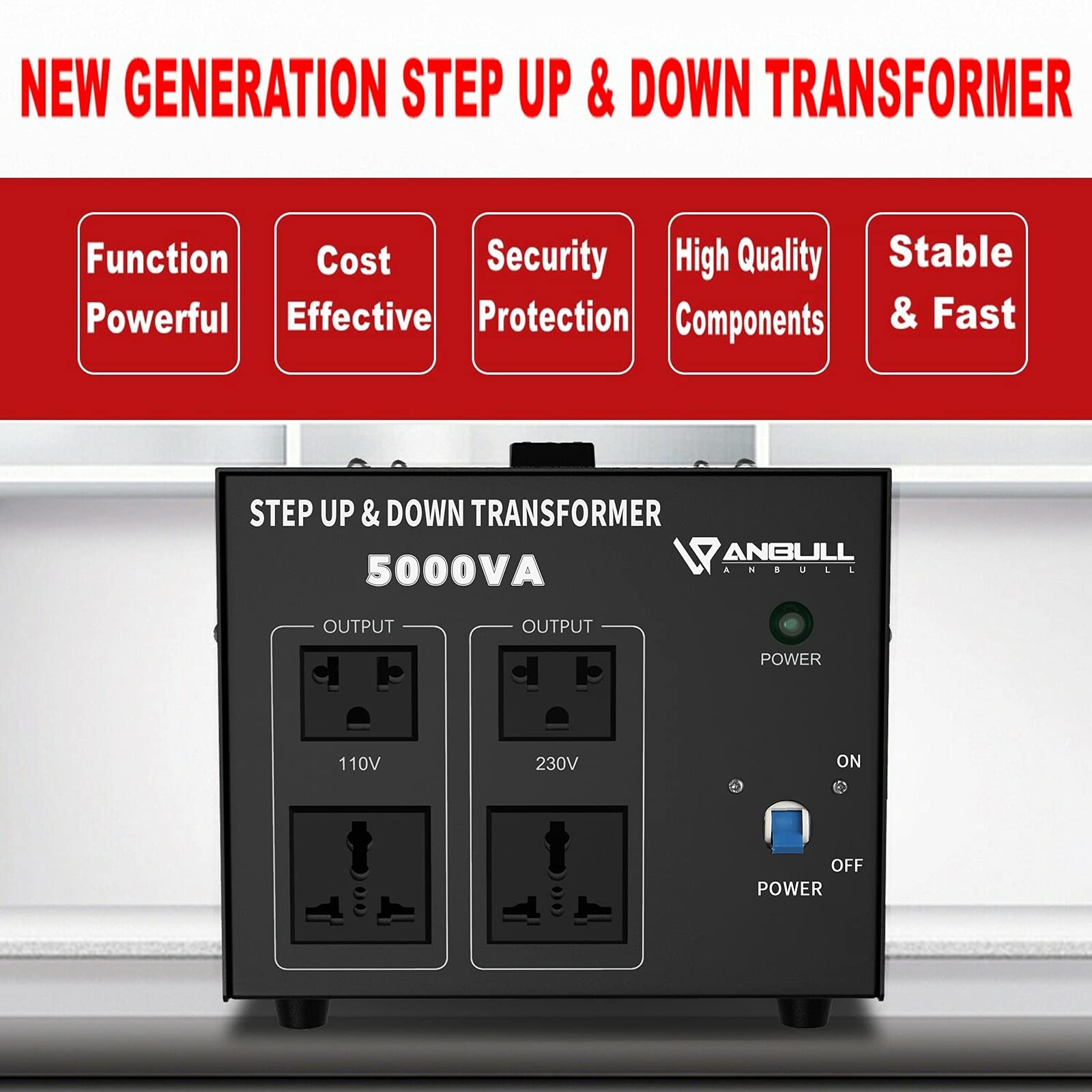 Anbull Voltage Converter 5000 Watt Voltage Transformer, AC 110V/120V