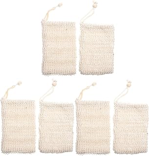 FRCOLOR 6 Pçs Saco De Sabão Com Cordão Sabão De Limpeza Sabão Natural Sabão Em Barra Saco De Proteção De Sabão Natural Saco De Sabão Facial Limpo Saco De Malha De Bolha De Sabão Bolsa De