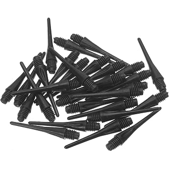 PATIKIL Plastic Dart Tips 2BA Thread Pack of 100 Soft Tip Dart Tips Replacement Dart Accessories Black
