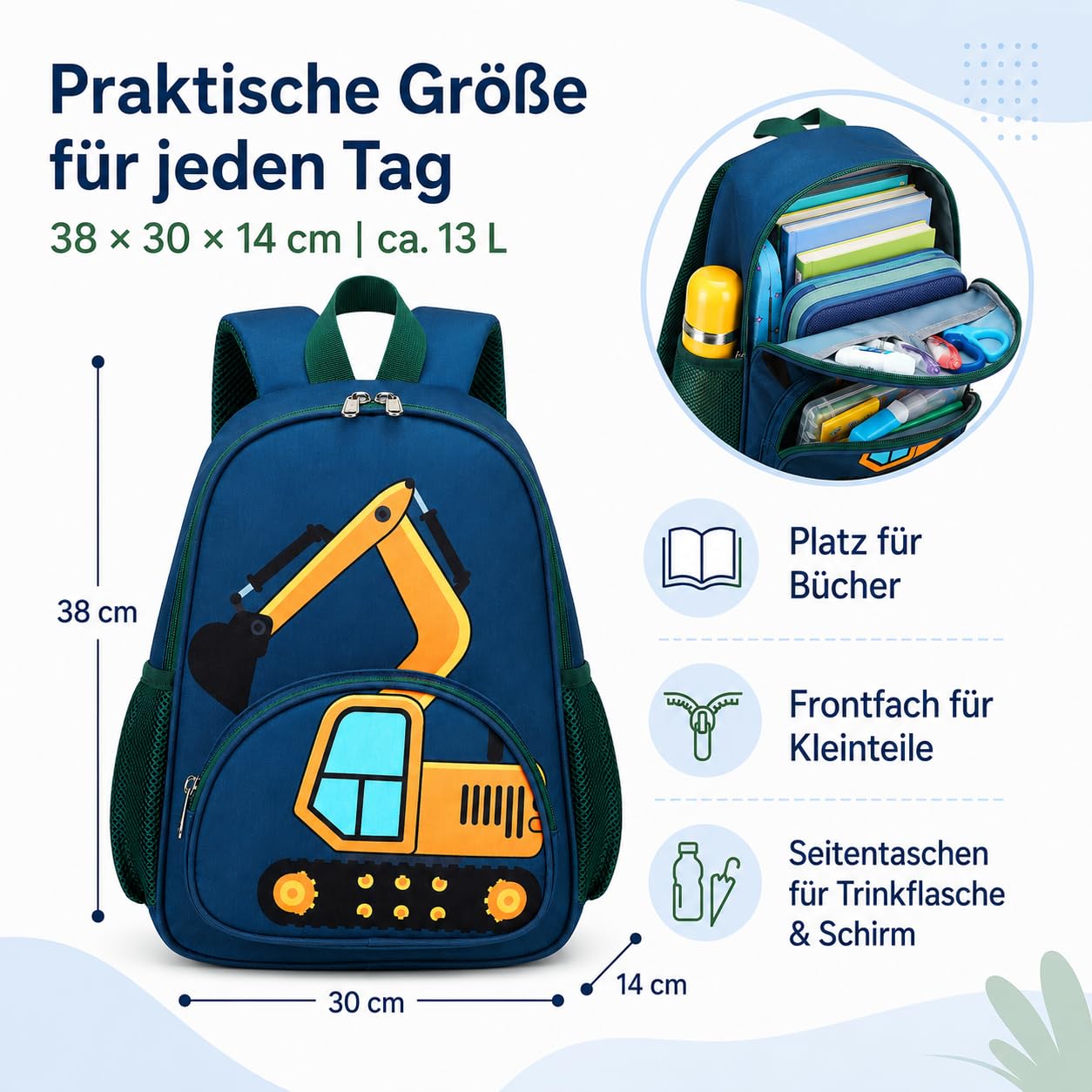 LOIDOU Mochila infantil para niños y niños, mochila para preescolar, mochila para niños pequeños, mochila escolar para la escuela