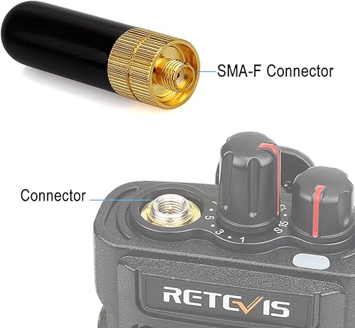 Miniatura 2 de Retevis Antena corta de radio Ham, 1.96 pulgadas SMA-hembra, antena VHF/UHF de doble banda 144/430 Mhz, para Retevis RT29 RT86 RA79 HD2, compatible
