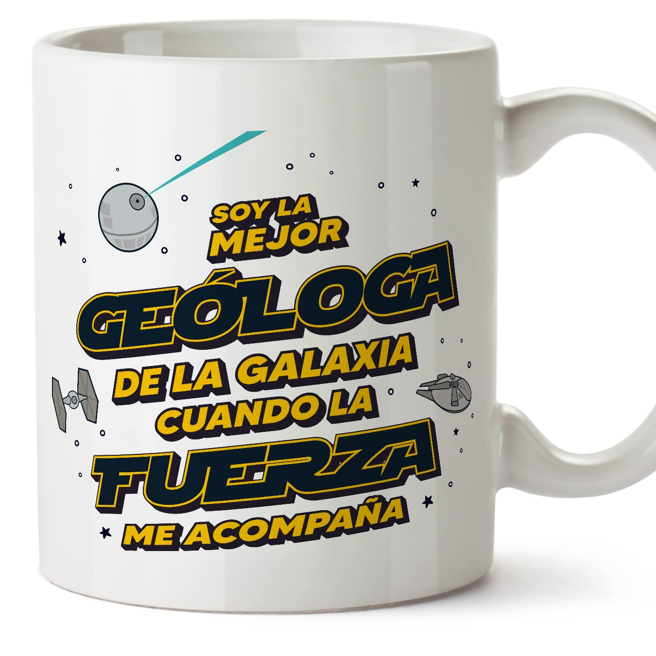 MUGFFINS Tazas para JEFE hombre - En Español - Mejor de la Galaxia Cuando Fuerza me Acompaña - 11 oz / 330 ml - Regalo original y divertido — view 447