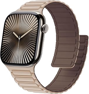 Pulseira magnética para Apple Watch séries 11/10/9/8/7/6/5/4/3/SE/2nd/Ultra 2/3 de 49 mm, 46 mm, 45 mm, 44 mm, 42 mm, 41 mm, 40 mm, 38 mm, 49 mm, 46 mm, 4 / SE/2, Ultra 2/3