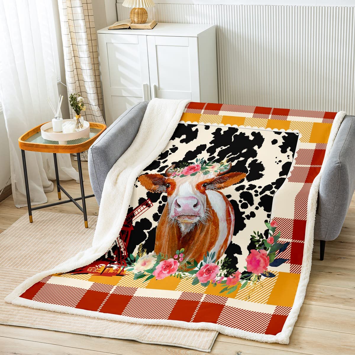 Erosebridal Boys Cow Print Throw Blanket 40