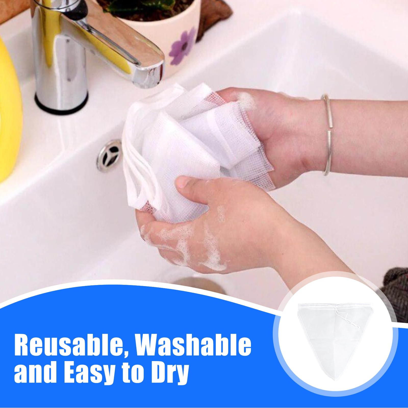 3 Sacchetti Filtro Per Latte Vegetale 30x30cm - Nylon Alimentare, Riutilizzabili - Foto 10