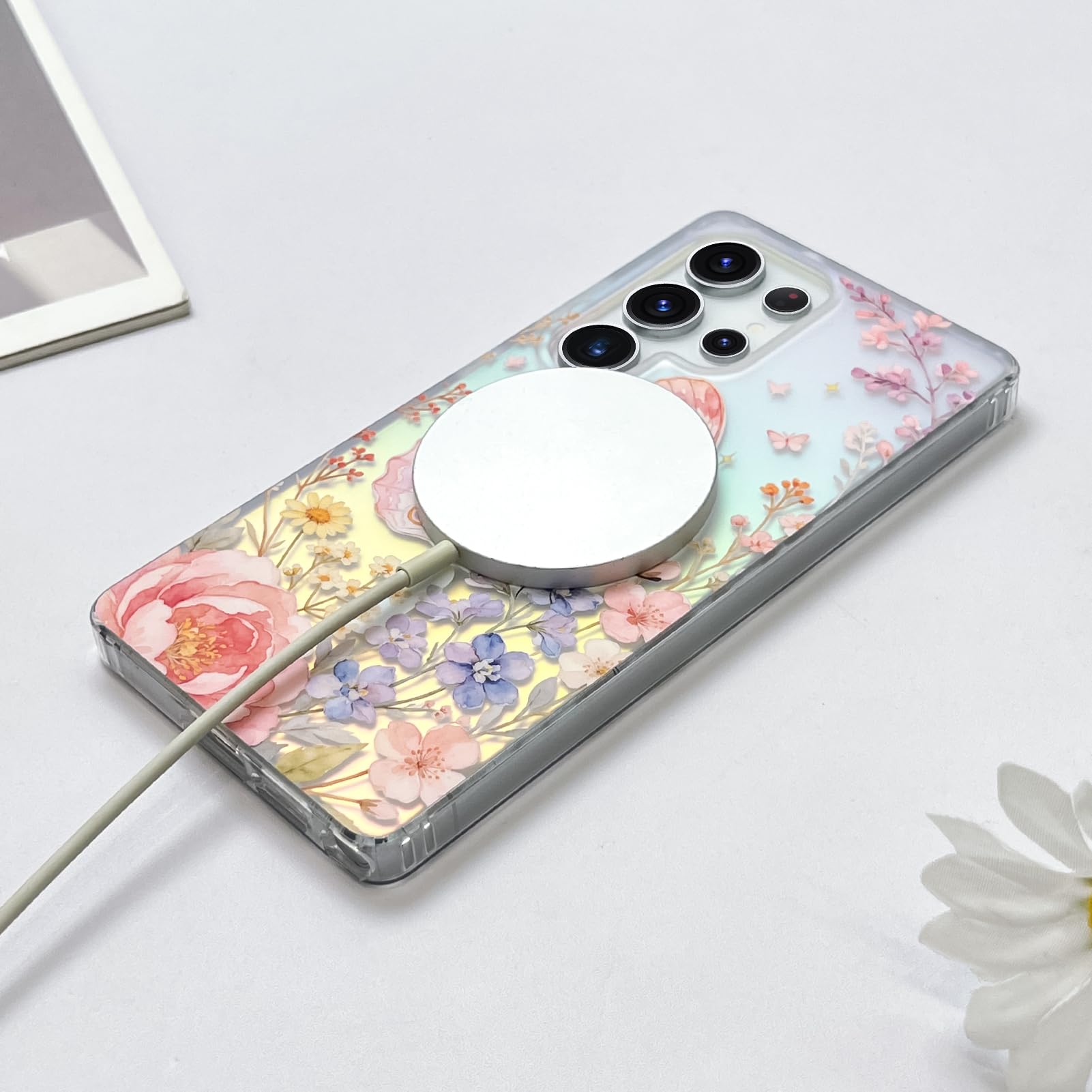 SAKUULO Custodia magnetica iridescente per Samsung Galaxy S25 Ultra