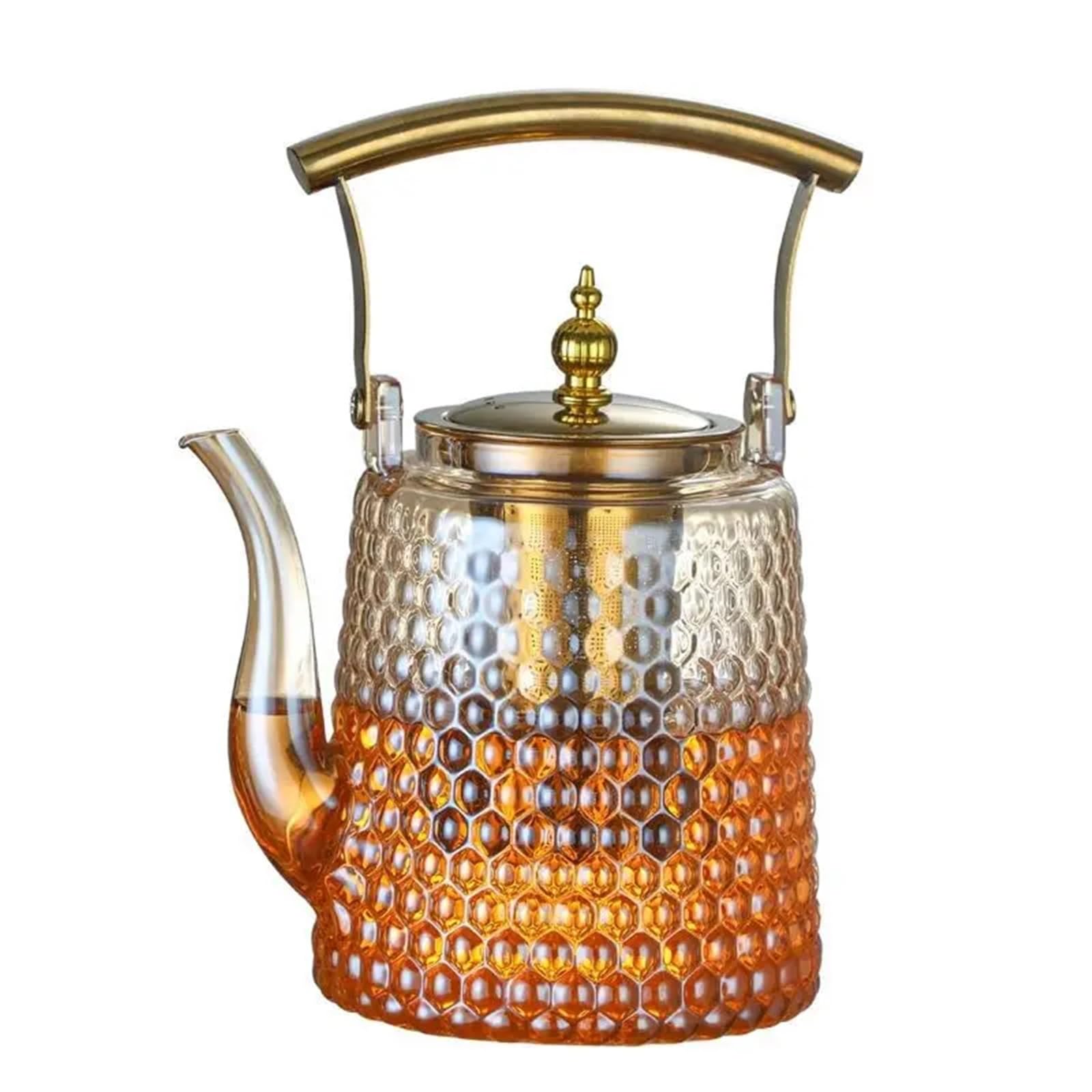 Théière Théière bouillante rétro Beam Pot avec poignée en cuivre, grande capacité