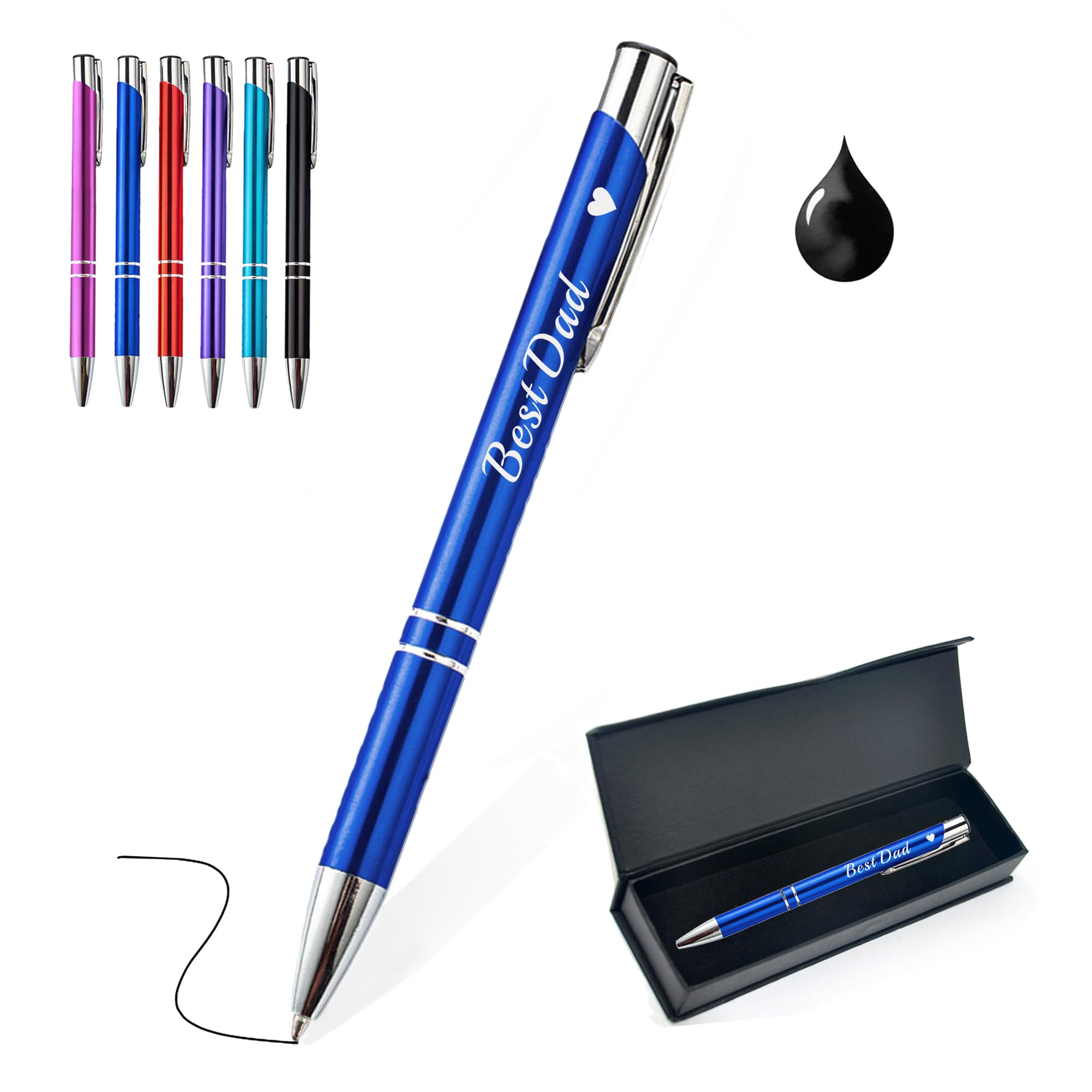 EDSG Personalised Pen for Dad Gifts for Fathers Day Custom Ballpoint Pens Daddy Gifts Pen Engraving Pens Gift with Any Text for Dad Daddy Father Grandad (RoyalBlue)