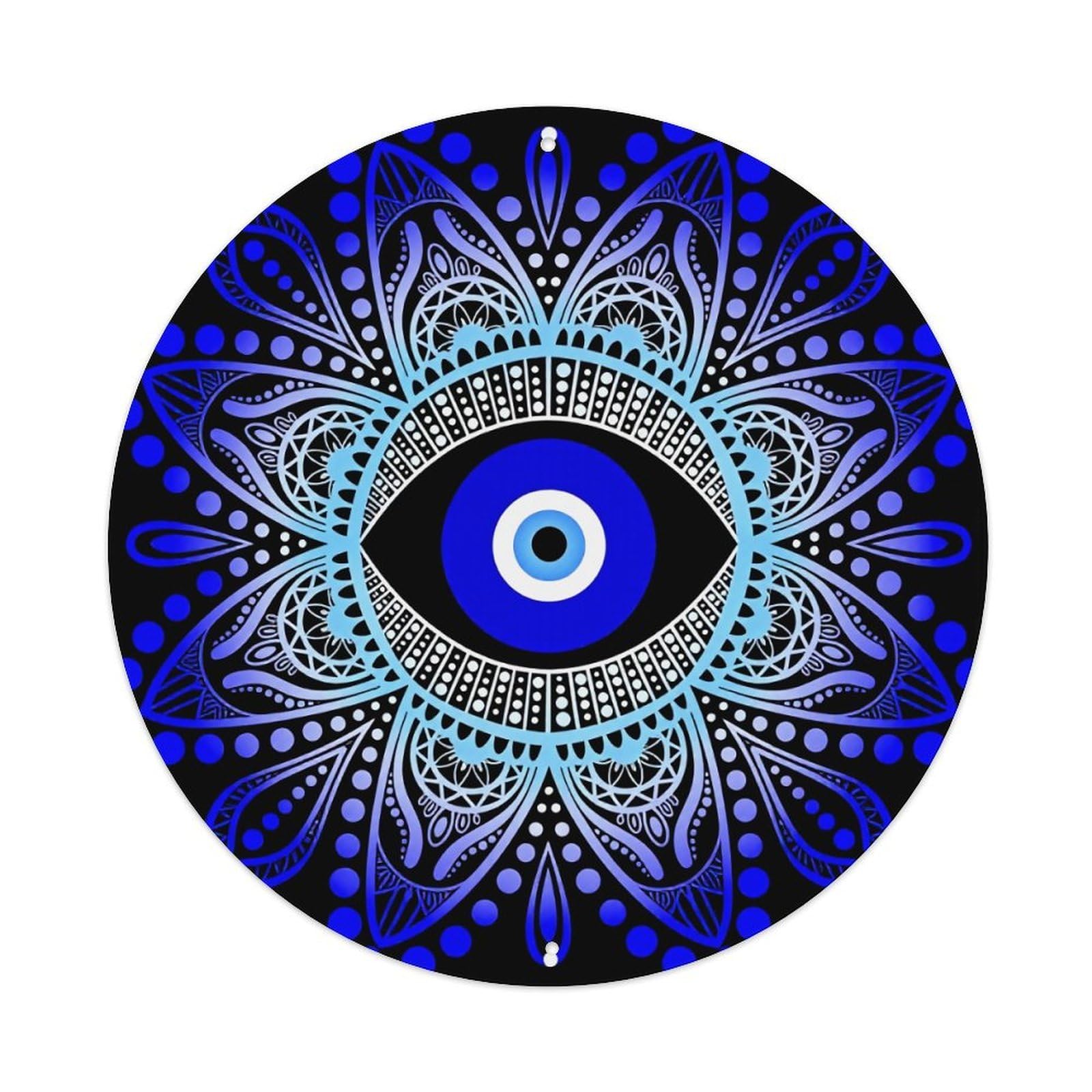 Jdfenggu Vintage Blue Eye Mandala Pattern Design Retro Metal Tin Sign, Metal Poster For Bar, Home, Man Cave, Kitchen, Laundry Room Art Decor 8X8 Inch