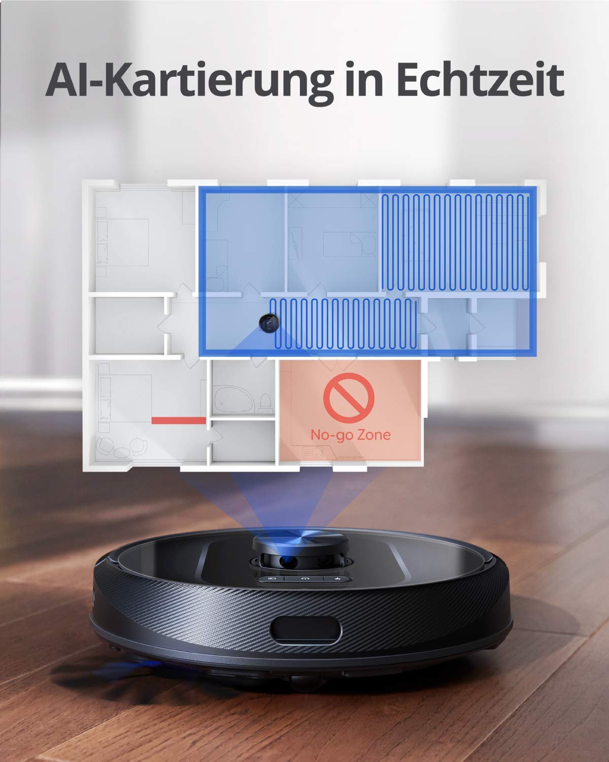 eufy RoboVac L70 MAX Saugroboter von Anker, Roboterstaubsauger mit iPath™ Laser Navigation, 3000Pa Saugkraft, WLAN, Kartierung in Echtzeit, für Hartböden bis mittelhohe Teppiche (Generalüberholt)