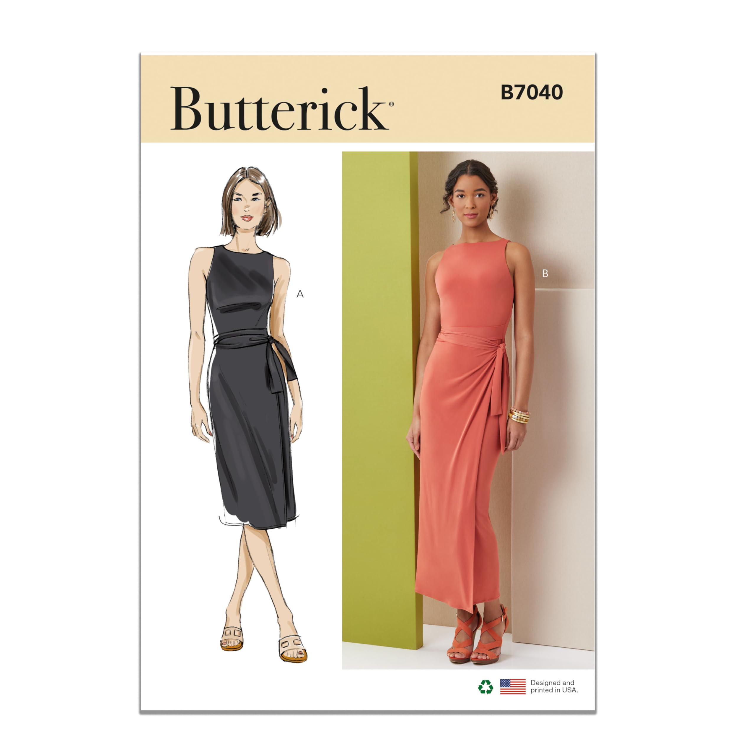 Butterick Sewing Pattern B7040Y5 Misses' and Miss Petite Knit Dress in Two Lengths Y5 (18-20-22-24-26)