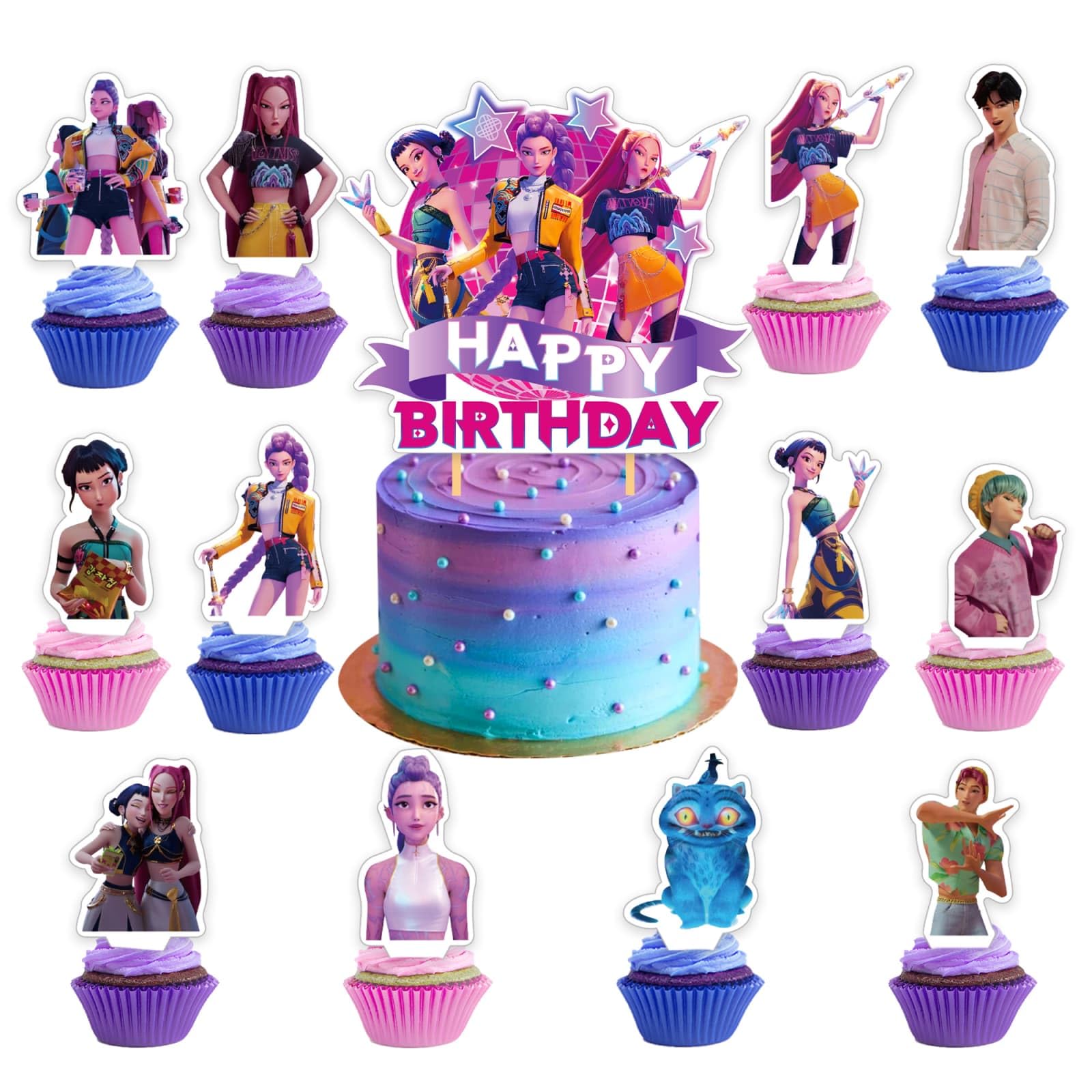 blacclusly Demon Movie Hunters Party Supplies - cake decorating supplies | Mubboo