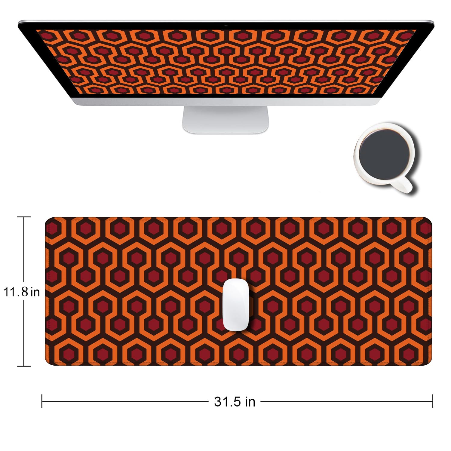 SANWUMIAN Tapis De Souris De Jeu, XXL Pour Clavier D'ordinateur Long, Grand Sous-main Pour Ordinateur Portable, Base En Caoutchouc Antidérapant Avec Bords Cousus, 80 X 29 Cm, Motif Hôtel