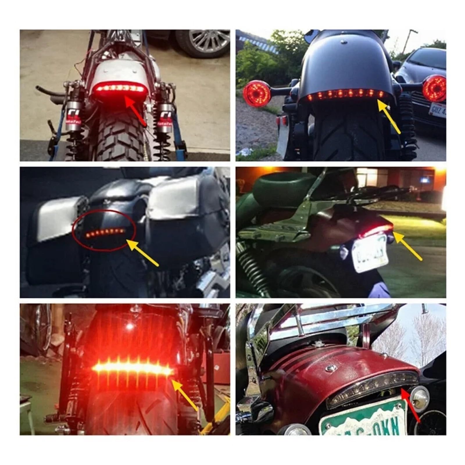 Luz LED De Freno Trasero para Matrícula De Motocicleta, Luz De Freno Y Luz De Circulación para Ha&rley Sportster Iron XL 883 1200 Dyna Softail Luz Traseras de Piezas