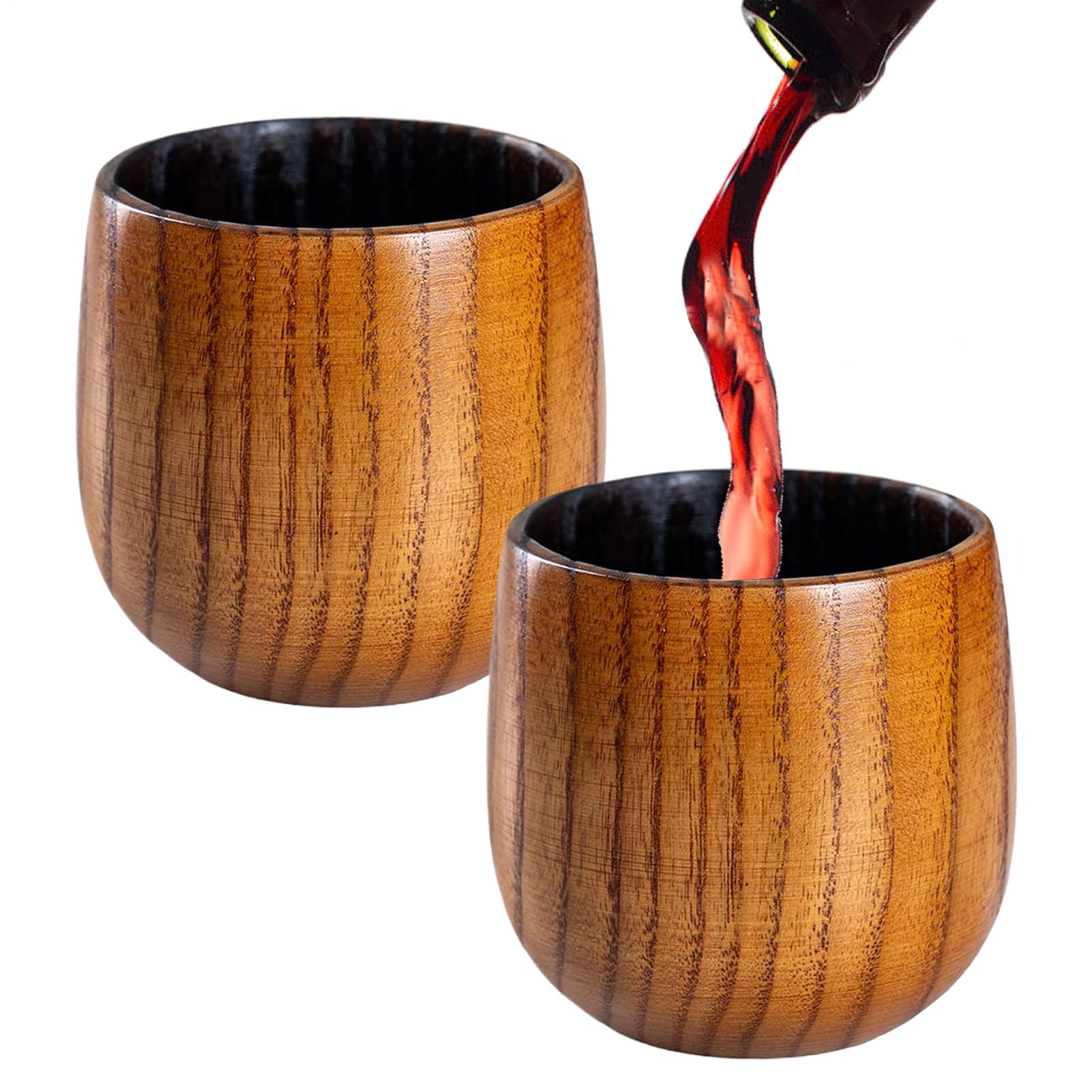 Taza de café de madera tallada para whisky y licores premium