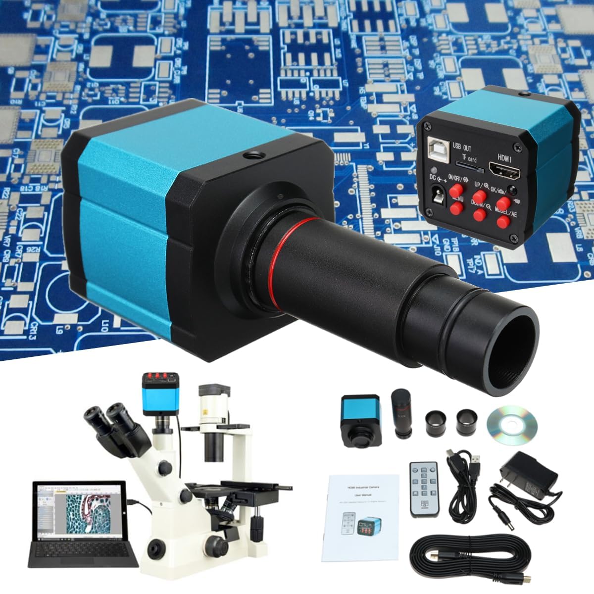 macchina fotografica 1080P@60FPS USB HDMI C-Mount del microscopio 16MP per ispezione scientifica industriale