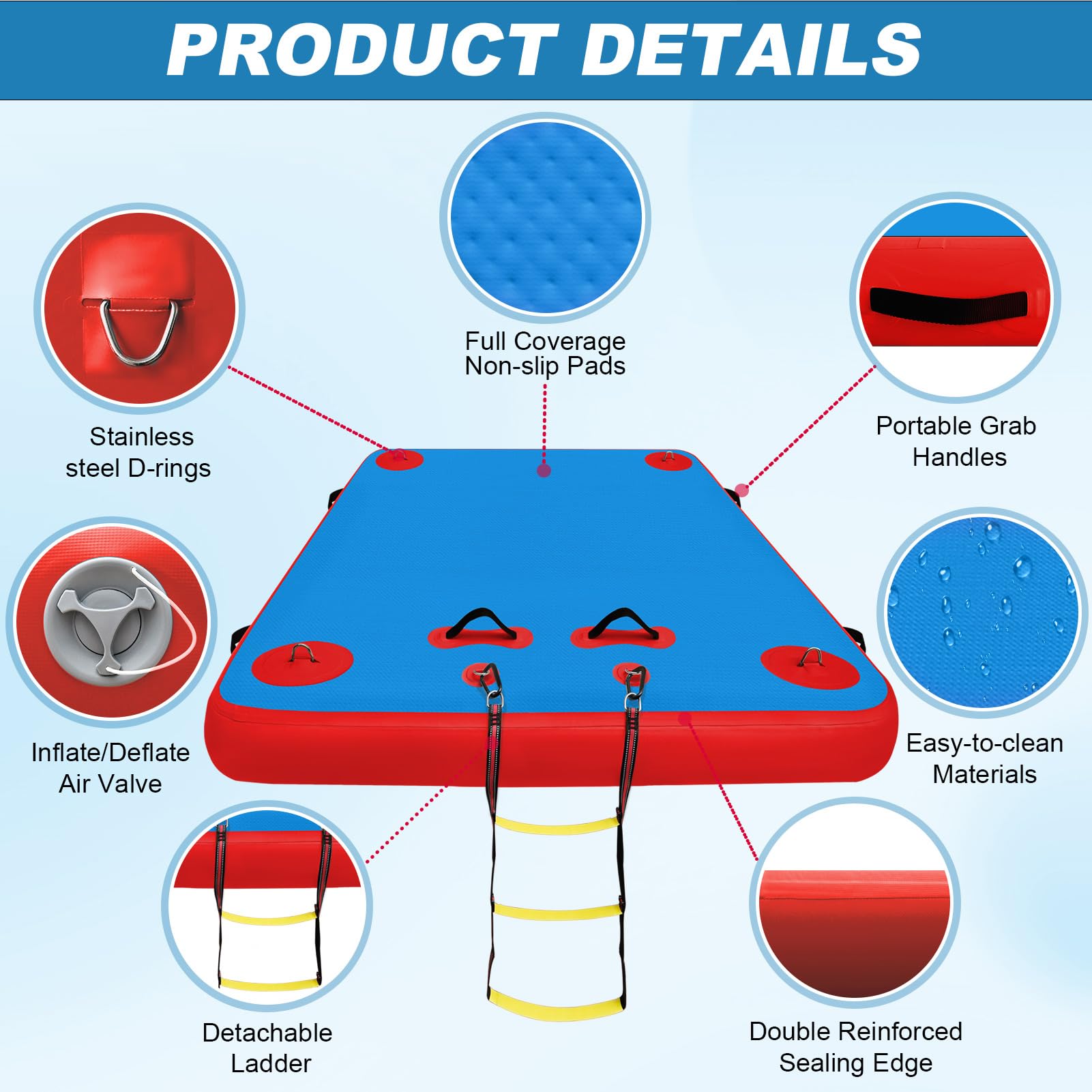 Inflatable Matis Raft Snapklik.com : VOFiTNY Inflatable Floating Dock Swim Air Platform ...