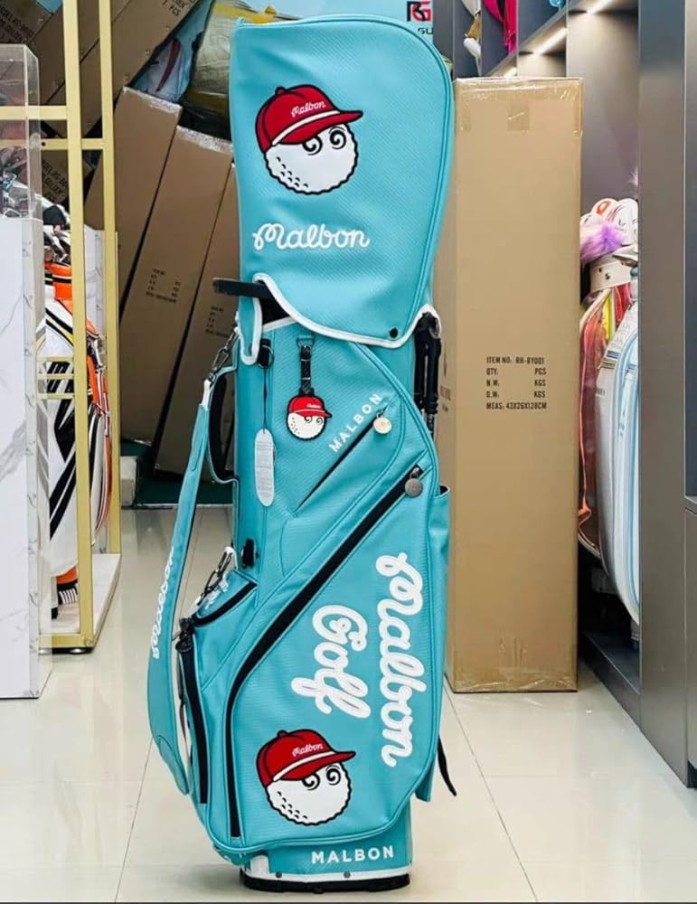 新品マルボンMalbonゴルフバッグ·キャディバッグ　軽量防水 Amazon | マルボンゴルフ キャディバッグ ゴルフ バッグ 水色 | ノー