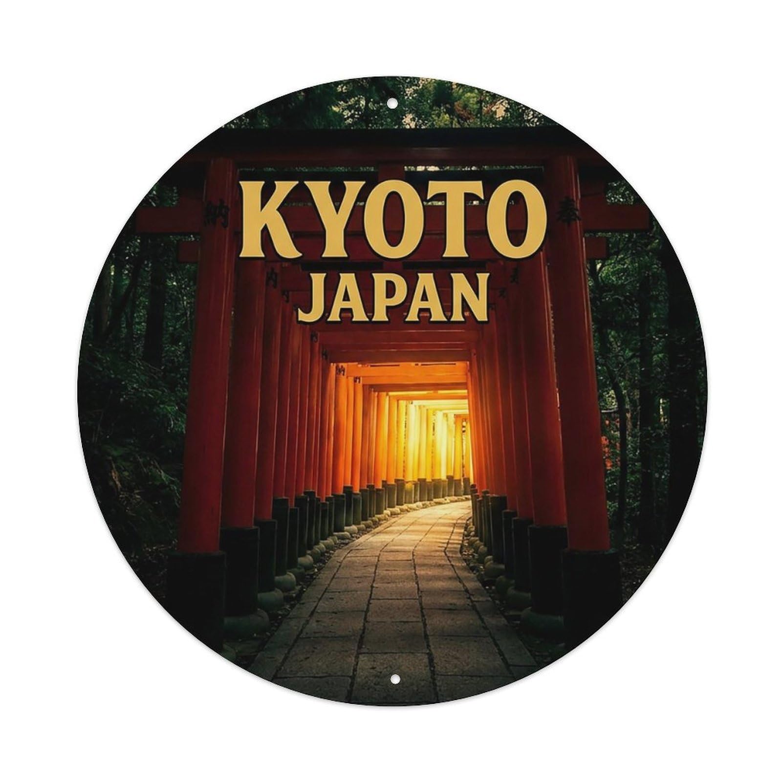 Vintage Travel Kyoto Japan Balance Metal Tin Sign