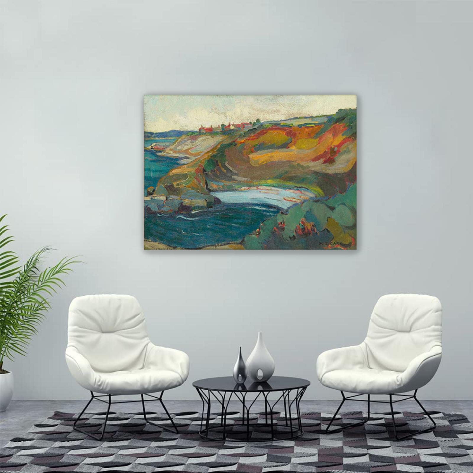 Emily Carr Pintura Reproducción de Carteles Cuadro en lienzo-listo para colgar Cuadros famosos impreso sobre lienzo(Bahía de Chemainus, isla de Vancouver)60x85cm(24x33in)Enmarcado