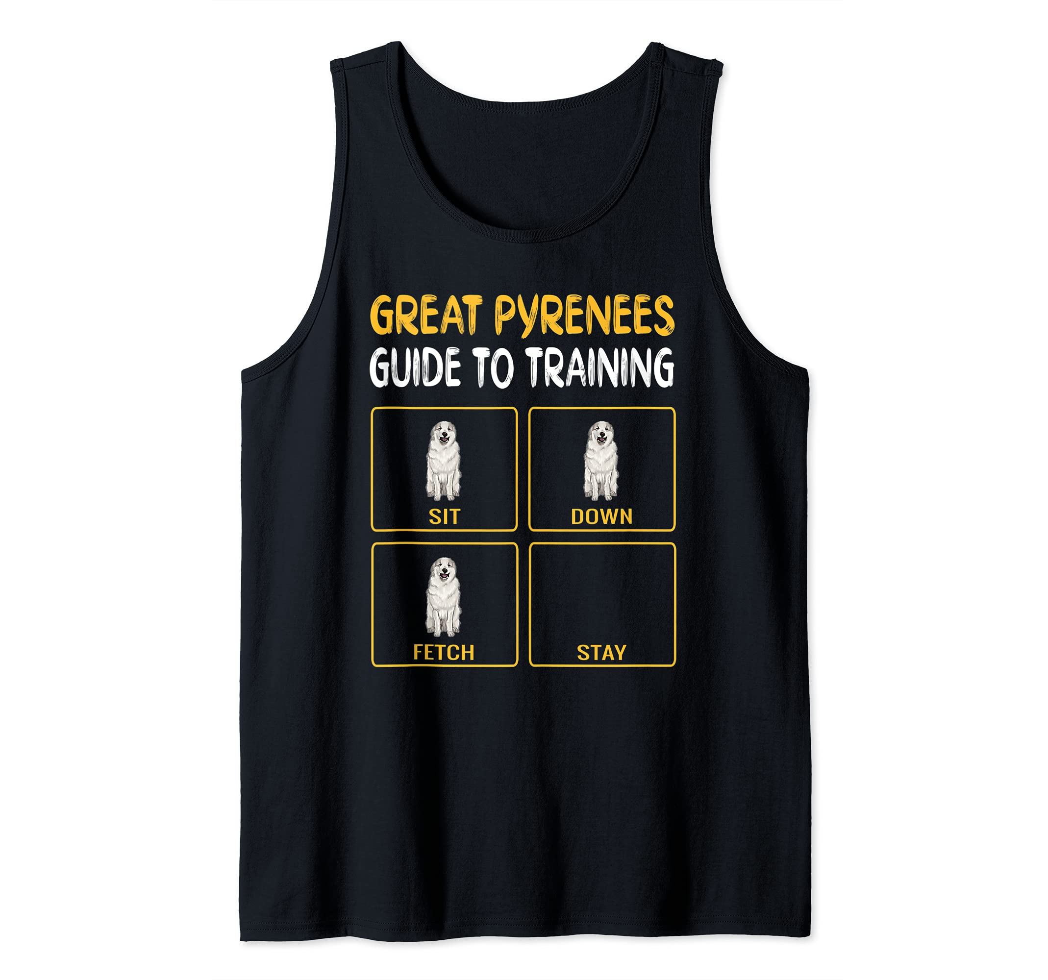 Funny Great Pyrenee Guide To Training Dog Obedience Trainer Tank Top, Black, S