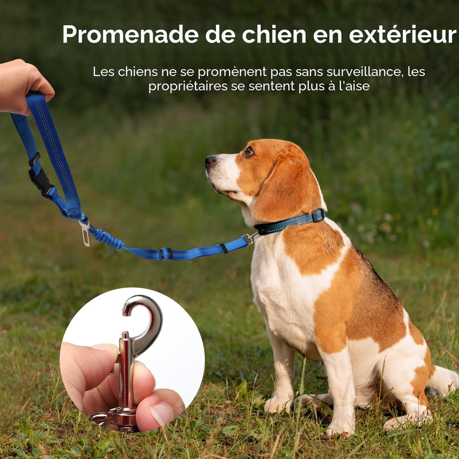 2 pièces réglable Ceinture securite Chien Voiture, Coussin élastique Anti-Vibration Ceinture sécurité Chien Convient aux Voitures (Noir + Rose)