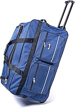 R.Leone Trolley Bag with 2 Reinforced Wheels, Black, Wheeled Bag