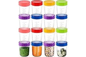 Jucoan Glass Baby Food Jars with Lids