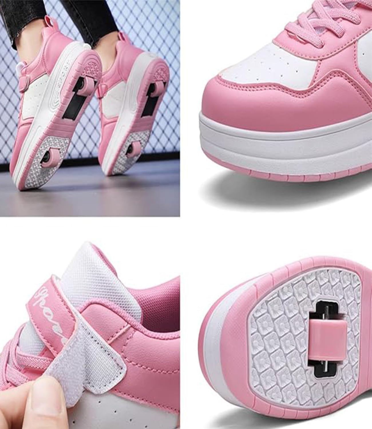 ENEN Zapatos con Ruedas Zapatillas con 2 Ruedas para Niños y Niña, Exterior Zapatillas de Correr al Aire Libre de Patinaje sobre Ruedas Multifuncionales en Dos