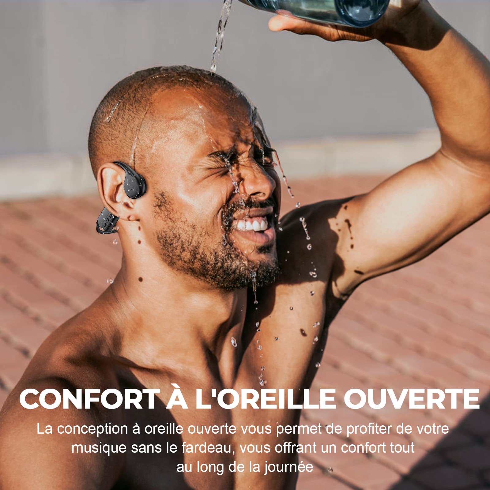 Casque Conduction Osseuse, Écouteur Natation À Bluetooth 5.4, mémoire 32 Go intégrée, Lecteur MP3 Étanche IPX8, 10 Heures de Jeu, Ecouteur Natation sans Fil, Casque Sport pour la Natation