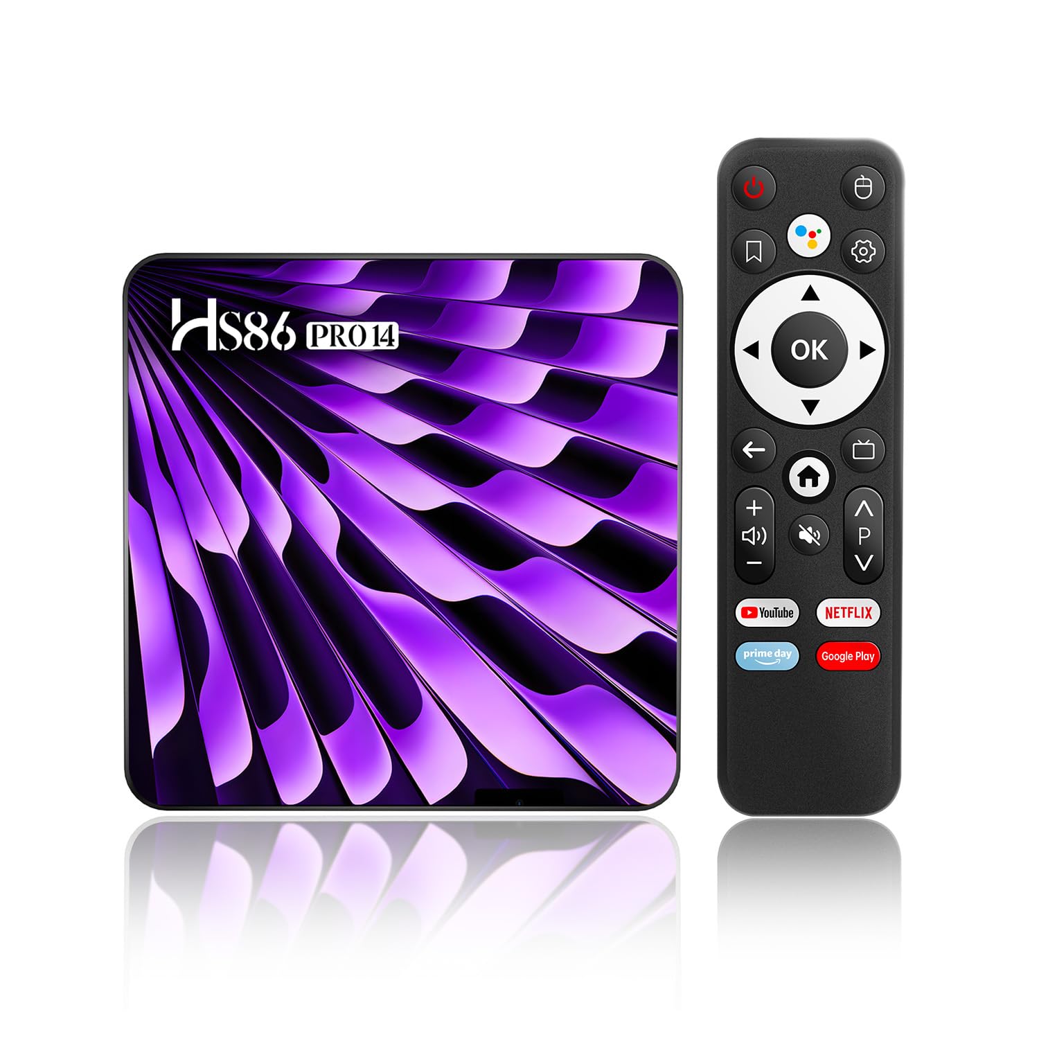 Android 14 TV Box, con processore quad-core RK3518, 2 GB di RAM e 16 GB di ROM, supporta la decodifica 4K, Wi-Fi 6 dual-band e Bluetooth 5.4 Smart TV Box
